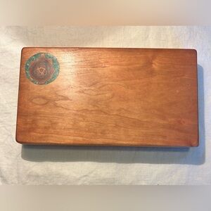 Cheese/charcuterie board - Cherry wood, turquoise and resin
